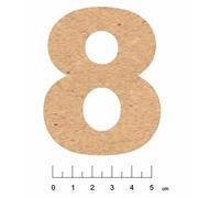 Chiffre En Bois Mdf Adhésif 7,5cm Chiffre 8