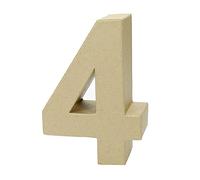 Chiffre en Papier mâché, Hauteur 17,5 cm, Profondeur 5,5 cm, Chiffre 3D carton (4)