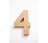 Creative chiffre 4 papier-mâché 20,5 cm Marron