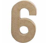 Creative Chiffre 6 en papier-mâché 20,5 cm Marron