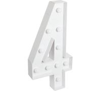 Chiffre illuminé, sur pied, lumière LED chaude, carton KT, BLANC