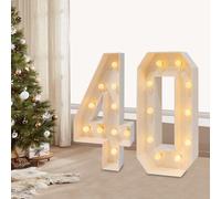 Chiffre Lumineux Geant Chiffre Anniversaire Lights Décoration Led Chiffres 2000-3000K Numéros Lumineux Chiffres Lumineux Lettres,Pour Anniversaire, Fête, Décoration De Fond (40)