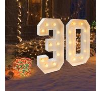 Chiffre Lumineux Geant Chiffre Anniversaire Lights Décoration Led Chiffres 2000-3000K Numéros Lumineux Chiffres Lumineux Lettres,Pour Anniversaire, Fête, Décoration De Fond (30)