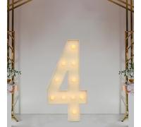Chiffre Lumineux Geant Lettres Lumineuses à LED Lampe Numéros Lumineux LED Lights Décoration 2000-3000K,Pour fête d'anniversaire, anniversaire, décoration de mariage (4)