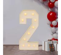 Chiffre Lumineux Geant Lettres Lumineuses à LED Lampe Numéros Lumineux LED Lights Décoration 2000-3000K,Pour fête d'anniversaire, anniversaire, décoration de mariage (2)