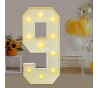Chiffre Lumineux Geant Lettres Lumineuses à LED Lampe Numéros Lumineux LED Lights Décoration 2000-3000K,Pour fête d'anniversaire, anniversaire, décoration de mariage (9)