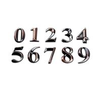 Chiffres 3D Plaque de porte numérique Hôtel Accueil d'immatriculation Signe Autocollant Numéros maison auto-adhésifs Adresse extérieure Étiquette rue(Copper,Number 0)