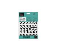 Chiffres adhésifs - Stickers - Noires - 30mm hauteur - 2 planches - 0-9 + caractères spéciaux