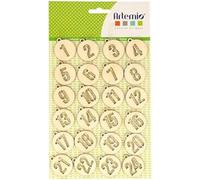 Chiffres ronds en bois calendrier de l'Avent Marron G