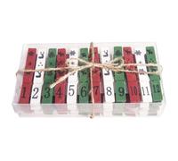 Chiffres calendrier de l'avent en bois Pince à linge