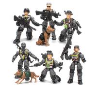 Chiffres d'action pour hommes de l'armée, soldats de jouet pour enfants 4-7, 6-8, jouets en plastique pour hommes de l'armée avec 2 chiffres de chien, 6 armes, cadeau d'anniversaire pour enfants et