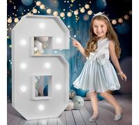 Chiffres de chapiteau de 1,2 m de haut, faciles à assembler, blanc froid, numéro 6 pour événements intérieurs et extérieurs, grand panneau lumineux pour anniversaire, remise de diplôme, décoration de