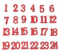 Chiffres de l'Avent « Rufus », avec pastille adhésive, 2 cm, 24 pc., bois de peuplier