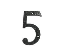 Chiffres de porte 5 en fer noir 10,2 cm
