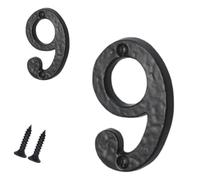 Chiffres de porte noirs antiques à visser de 7,6 cm en fonte - Numéro de porte élégant et audacieux - Convient à tous les types de portes, y compris le bois, le PVC et le composite.