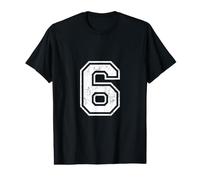 Chiffres de Sport Vintage 6 Six T-Shirt Graphique avec Valeur