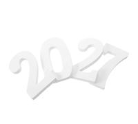 Chiffres Décoratifs en Bois Blanc 2027 pour Étagère et Table | Finition Mate Lisse, Surface Prête pour Bricolage, Déco Moderne, Usage Vitrine et Photobooth