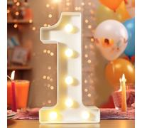 Chiffres décoratifs lumineux à DEL de 22,4 cm, numéros de chapiteau pour décorations de 1er anniversaire, panneau lumineux pour fête d'anniversaire, veilleuse, anniversaire de mariage, décoration