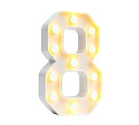 Chiffres Décoratifs Lumineux À LED Faire Soi-même, Numéros De Chapiteau En Plastique Blanc, Lampes Carton For Anniversaire, Remise Diplôme, Mariage(Number8,120cm/4ft)