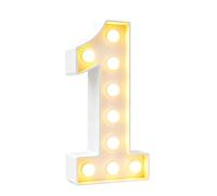 Chiffres Décoratifs Lumineux À LED Faire Soi-même, Numéros De Chapiteau En Plastique Blanc, Lampes Carton For Anniversaire, Remise Diplôme, Mariage(Number1,100cm/3.3ft)