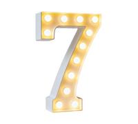 Chiffres Décoratifs Lumineux À LED Faire Soi-même, Numéros De Chapiteau En Plastique Blanc, Lampes Carton For Anniversaire, Remise Diplôme, Mariage(Number7,70cm/2.3ft)