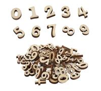 chiffres en bois, 100pcs Numéros en Bois, 0-9 numéros en bois, chiffre bois déco, Chiffres en Bois Naturel 0-9 Non Peints pour DIY Décoration d'Horloge, Enfants Jouets d'apprentissage Précoce