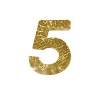 Chiffres En Cire - 5 - , Or, 9mm, 2 Pces