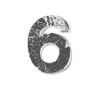 Chiffres En Cire - 6 - , Argent, 9mm, 2 Pièces