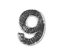 Chiffres En Cire - 9 - , Argent, 9mm, 2 Pièces