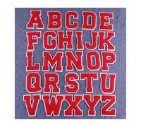Chiffres en feutre autocollants Patchs de lettres ABC DEFG 8cm, 30 pièces, à repasser for vêtements, serviettes en feutre(Red 8CM,Z)