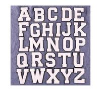 Chiffres en feutre autocollants Patchs de lettres ABC DEFG 8cm, 30 pièces, à repasser for vêtements, serviettes en feutre(White 8CM,Z)