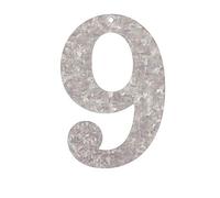 Chiffres en métal 9 - Galvanisé - Hauteur : 12 cm - Chiffre numéro