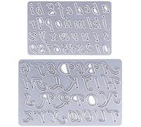 Chiffres et Lettres de l'alphabet A-Z Minuscules / Majuscules, U-horizon Lot de 2 Matrices de découpe, Cutting Dies Pochoir à découper en métal Scrapbooking