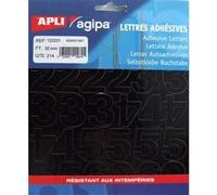 Agipa 122031 Pochette 214 chiffres adhésifs 30 mm Noir