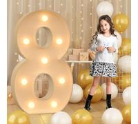 Chiffres géants lumineux à LED de 120 cm-4 pieds, chiffre 8, enseigne lumineuse de chapiteau en mosaïque, lampes à LED pour Saint-Valentin, anniversaire, Noël, Nouvel An