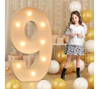 Chiffres géants lumineux à LED de 120cm-4ft en forme de 9, panneau lumineux de chapiteau en mosaïque, lampes à chiffres LED pour Saint-Valentin, anniversaire, Noël, Nouvel An