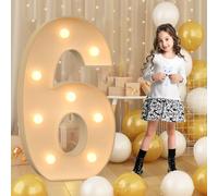 Chiffres géants lumineux à LED de 120cm-4ft Numbers 6, panneau lumineux de chapiteau en mosaïque, lampes à chiffres LED pour Saint-Valentin, anniversaire, Noël, Nouvel An