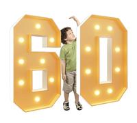 Chiffres géants lumineux à LED for fête du 18e et 40e anniversaire Chapiteau lumineux en mosaïque Lampes à chiffres LED for la Saint-Valentin, l'anniversaire, Noël, le Nouvel An(Number 60,100cm/3FT)