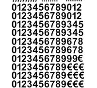 Chiffres hauteur 5 cm thermocollants set de numéros police arial - Noir, 5 cm