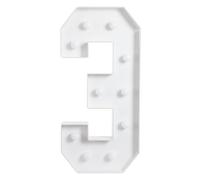 Chiffres LED, chiffres 3, grand numéro avec ampoules, lampe décorative 3D, numéro lumineux de décoration