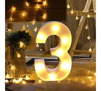 Chiffres Led - Chiffres Lumineux - Chiffres Lumineux - 0 1 2 3 4 5 6 7 8 9 - Lumière Blanche Chaude - Décoration De Fête D'anniversaire Et Mariage(3)