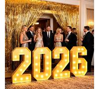 Chiffres lumineux 2026, décorations de remise de diplôme de la classe 2026 for l'intérieur et l'extérieur, ensemble de panneaux en mousse prédécoupés géants for la classe 2026, décoration(100cm)