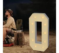 Chiffres lumineux à LED 0, 1, 2, 3, 4, 5, 6, 7, 8, 9, grand nombre avec ampoules, 100 cm, lumière blanche chaude, décoration LED pour anniversaire, fête, mariage (0)