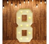 Chiffres lumineux à LED 0 1 2 3 4 5 6 7 8 9 - Lumières blanc chaud - 10 LED - Décoration de mariage pour anniversaire, fête, mariage, vacances, maison et bar - Grand format - 100 cm (8)