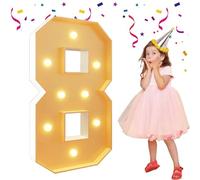 Chiffres lumineux de 0 à 9 pour chapiteau - Chiffres de 0 à 9 - Chiffres lumineux géants en mosaïque pour décoration de fête d'anniversaire de mariage, anniversaire de mariage