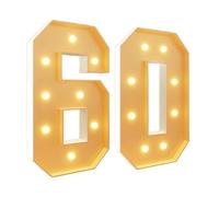 Chiffres lumineux de 1 m de haut avec 60 numéros de chapiteau géants en mousse pour 60e anniversaire, décoration de fête de mariage