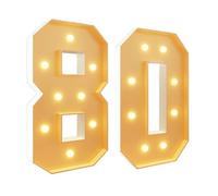 Chiffres lumineux de 7 m de haut - 80 - Chiffres géants en mousse - Pour 80e anniversaire, décoration de fête de mariage