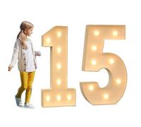 Chiffres lumineux de chapiteau 70CM/100cm120CM, numéros de mosaïque de fête d'anniversaire, numéros de panneau en mousse KT avec ampoule LED, décor de fond, Kit de bricolage for décor d'anniversaire (