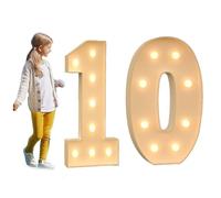 Chiffres lumineux de chapiteau 70CM/100cm120CM, numéros de mosaïque de fête d'anniversaire, numéros de panneau en mousse KT avec ampoule LED, décor de fond, Kit de bricolage for décor d'anniversaire (