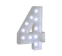 Chiffres Lumineux Décoratifs À LED, Chiffres Numériques Librement Combinables, En Plastique, For Décoration De Fête D'anniversaire, De Mariage Ou D'anniversaire(Number4,70cm/2.3ft)